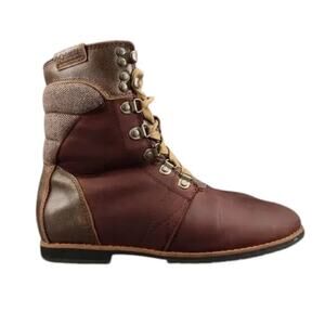 Columbia Shoes Womens 8 Boots Winter Combat Lifestyle Leather Warm Lace Up Brown